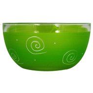 Golden Hill Studio 11" Serving Salad Bowl Hand Painted in the USA by American Artists-Frosted Curl Dot Pink Collection N6