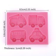 KookieMonsta Baby Car Silicone Molds Bus Taxi 3d Cake Cupcake Decorating Molds Fondant Decorating Tools N2