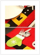 D-Foxes 10PC Santa Claus Christmas Drawstring Red Wine Bottle Cover Bags Dinner Party Table Decor Xmas Gift N16