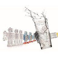 Y&amp;XL&amp;H Robot Winder Ice Cube Tray Silicone Soap Chocolate Pop Out Fundant Mould Mold (Random Color)