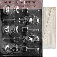 BOXING GLOVE LOLLY Sports Chocolate Candy Mold With &copy; Molding Instruction + 50 Lollipop Sticks