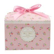 Wanting Portable Square Cake Boxes Bakery Cake Gift Boxes With Beautiful Ribbon Pink(Pack of 2) N6