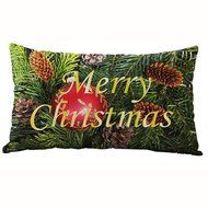 Christmas Pillow Case,Beautyvan Christmas Rectangle Cotton Linter Pillow Cases Cushion Covers (J) N12