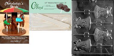 Cybrtrayd W008 Bell Lolly Chocolate Candy Mold with Exclusive Cybrtrayd Copyrighted Chocolate Molding Instructions N7