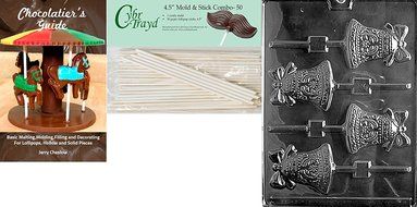 Cybrtrayd W008 Bell Lolly Chocolate Candy Mold with Exclusive Cybrtrayd Copyrighted Chocolate Molding Instructions N8