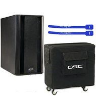QSC KSub Active Subwoofer w/ QSC Padded Subwoofer Cover &amp; Cable Ties