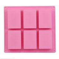 DGI MART 6-Cavity Rectangle 3D DIY Soft Silicone Muffin Baking Mold Tray(Random Colour) N2
