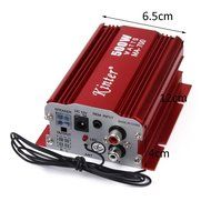 Mini Car Motorcycle MP3 Hi-Fi Stereo Audio Amplifier with Remote Control Red N7