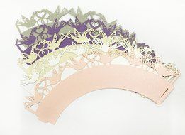 HUAL Cupcake Wrappers 50 Filigree Artistic Bake Cake Paper Cups Birds Lace Laser Cut Liner Baking Cup Muffin Case... N6