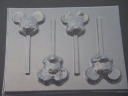 Famous Male and Female Mouse Face Chocolate Candy Lollipop Mold Mickey Minnie N2