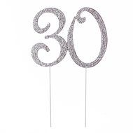 30 Cake Topper for 30th Birthday or Anniversary Gold Party Supplies &amp; Decorations (Gold) N9