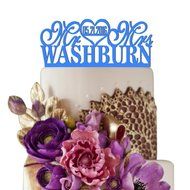 Sugar Yeti Made In USA Personalized Wedding Cake Topper Mr Heart Mrs With Date #26 Silver Mirror N4