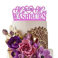Sugar Yeti Made In USA Personalized Wedding Cake Topper Mr Heart Mrs With Date #26 Silver Mirror N6