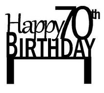 Happy 70th Birthday Elegant Cake Decoration Cake Topper N2