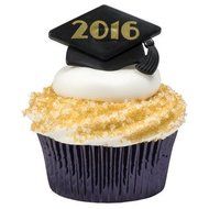 Class of 2016 Graduation Cupcake Topper Rings - 24 pc