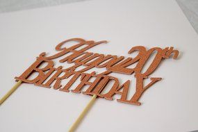 All About Details Copper Happy-20th-birthday Cake Topper N2