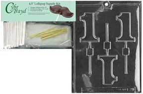Cybrtrayd L029 1 Lolly Chocolate Candy Mold with Exclusive Cybrtrayd Copyrighted Chocolate Molding Instructions N2