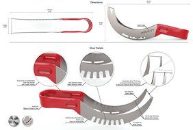 WATERMELON SLICER CORER CUTTER TONGS and SERVER SET With SS304 Serving Fork &amp; Orange Peeler, Kitchen-Grade 304... N12