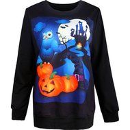Pullover Tops,Morecome Women Halloween Pumpkin 3D Print Long Sleeve Sweatshirt N2