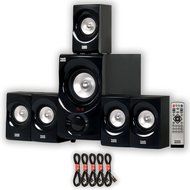 Acoustic Audio AA5171 Home Theater 5.1 Bluetooth Speaker System with FM and 5 Extension Cables N2
