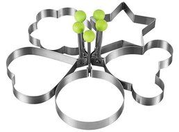 Egg Mold 5 Piece Set - Stainless Steel - Pancake Mold - Cookie Cutter Set N2