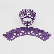 Oksale 24Pcs Christmas Hollow Lace Cup Muffin Holder Cake Paper Case Wraps Cupcake Wrapper for Wedding Birthday... N32