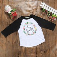 T-Shirt ,BeautyVan Cute Baby Kids Boys Girls Long Sleeve Letter Flowers Print T-Shirt Top Outfits (4T, Black) N11