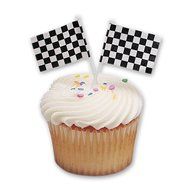 DecoPac Checkered Flag DecoPic Cupcake Picks (12 Count) N2