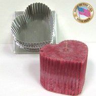 Fluted Heart Metal Mold - 4 1/4" X 4 1/2" X 3 1/2"