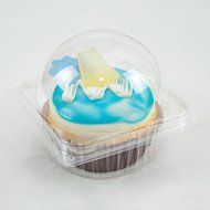 100 New Design Small Individual Serving Clear Hinged Cupcake Box N5