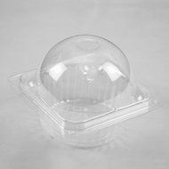 100 New Design Small Individual Serving Clear Hinged Cupcake Box N6
