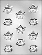 CHOC MOLD CUP, SAUCER, TEAPOT