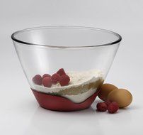 Anchor Hocking 4-Quart Splash Proof Glass Mixing Bowl with Silicone No Slip Base, Set of 4