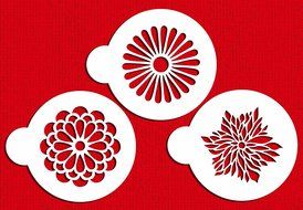 Designer Stencils C559 Modern Flower Cookie Stencil Set, Beige/Semi-Transparent N4