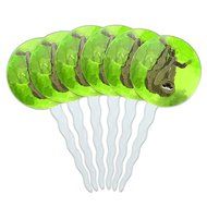 Set of 6 Cupcake Picks Toppers Decoration Animals - Sloth Face N15