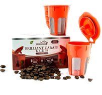 (2 pack) Reusable Brilliant Carafe K Cups for Keurig 2.0 &ndash;Compatible &amp; Refillable with Keurig 2.0 coffee filter... N5