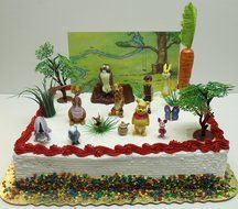 Winnie the Pooh 16 Piece Birthday Cake Topper Set Featuring 2&quot; Figures of Eeyore, Kanga, Roo, Owl, Tigger, Winnie... N7