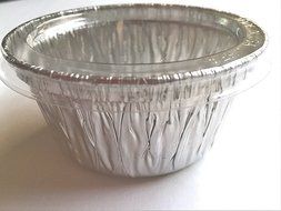125 Aluminum Foil Muffin Cupcake Ramekin Cups 4 Oz with Lids N2