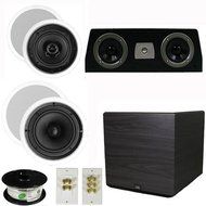 Theater Solutions 5.1 Home Theater 4 Speaker Set with Center, 15" Powered Sub and More TS5C6CC51SET8