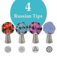 Premium Cake Decorating Tips Kit | Frosting Bags and Tips, 14 Seamless Stainless Steel Piping Tips, Small, Large... N5