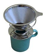 Finley &amp; Piper Reusable Pour Over Coffee Dripper with Spiral Base Stainless Steel Coffee Filter N7