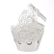 Aiyaya Filigree Artistic Muffin Case Cupcake Paper Cup Liners Little Vine Lace Laser Cupcake Wrappers for Wedding... N13