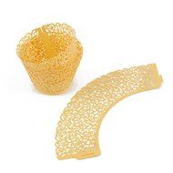 Aiyaya Filigree Artistic Muffin Case Cupcake Paper Cup Liners Little Vine Lace Laser Cupcake Wrappers for Wedding... N14