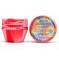 Set of 12 Premium Quality Tie-Dye Silicone Baking Cups / Reusable Cupcake Liners-Environmentally Safe-Lifetime... N10