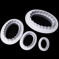 Y&amp;XL&amp;H 4-Piece Fondant Cake Oval Cutter Mold DIY Paste Ellipsoid Sugarcraft Decor Tool N2