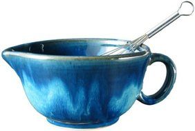 PRADO STONEWARE COLLECTION - Perfect Grip 30 Ounce Mixing Bowl With Metal Whisk - Royal Blue N2