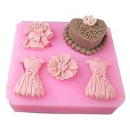 Y&amp;XL&amp;H Wedding Love Full Dress Baking Fondant Cake Choclate Candy Mold,L8.3cmW7.7cmH1.8cm