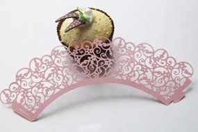Kuke 24 pcs Twist Flower Lace Laser Cut Cupcake Wrappers Cupcake Liners Muffin Container for Baby Shower Baby... N4