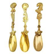 Retro Creative 3-pieces Teaspoons Coffee Scoops Stirring Spoons Sugar Spoons Seasoning Spoons (Silver)