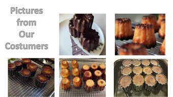 Pack of 4 NonStick Molds Cannele From Bordeaux French Custard Coffee Cake Traditional Pastry - 2.3 Inches N3